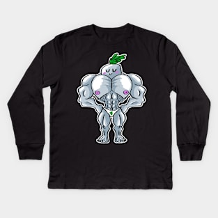 Cute Swole Daikon Kids Long Sleeve T-Shirt